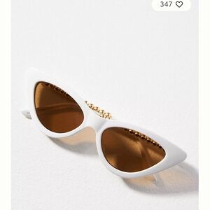 Anthropology Gold Bead Cat-Eye Sunglasses